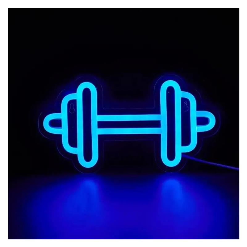Home Gym Neon Sign - Enseigne néon en forme d'haltère, alimentée