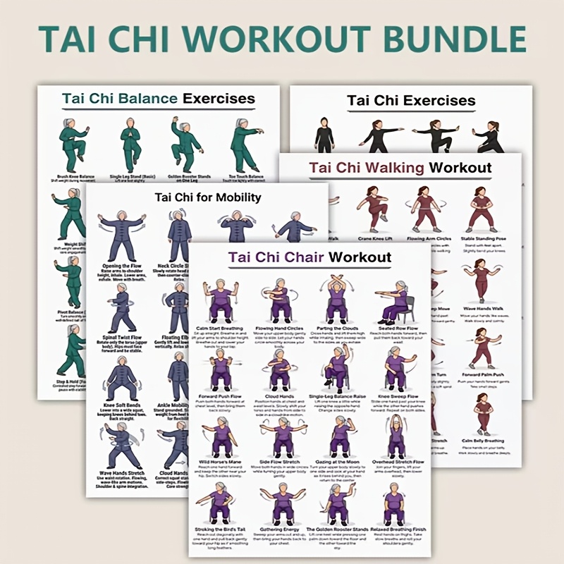 Home Gym Routine - Feuilles d'entraînement Tai Chi format A4