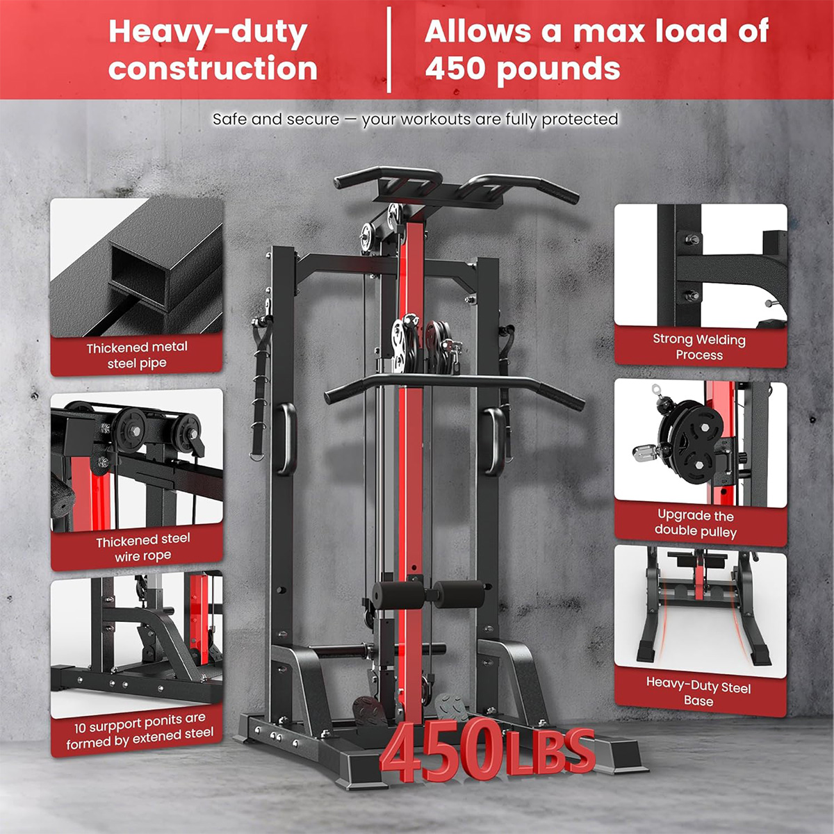 Machine de musculation Pooboo  - All In One Gym Home Equipment avis et prix
