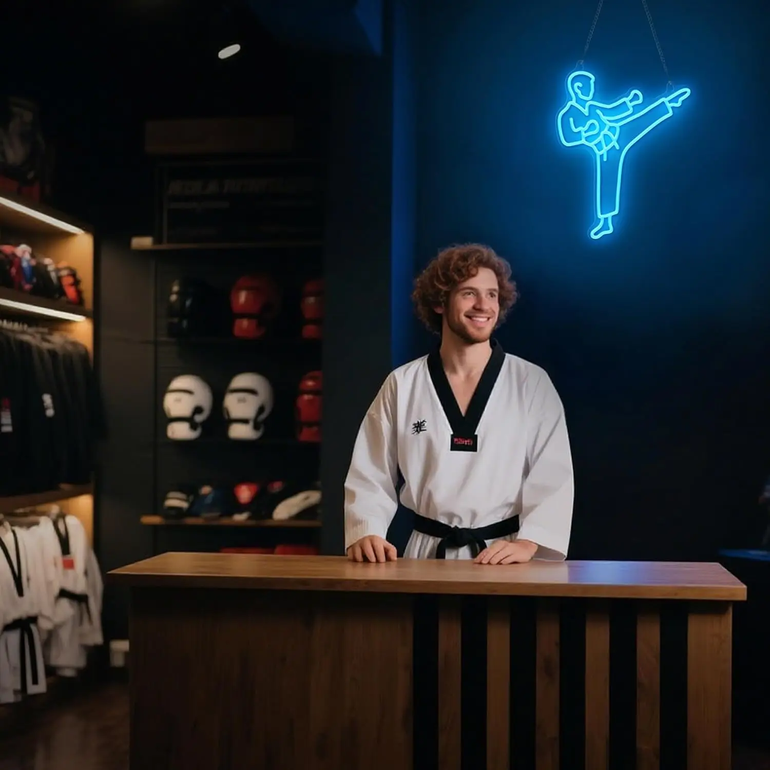 Enseigne néon Karaté Man, art  - Home Gym Neon Sign avis et prix